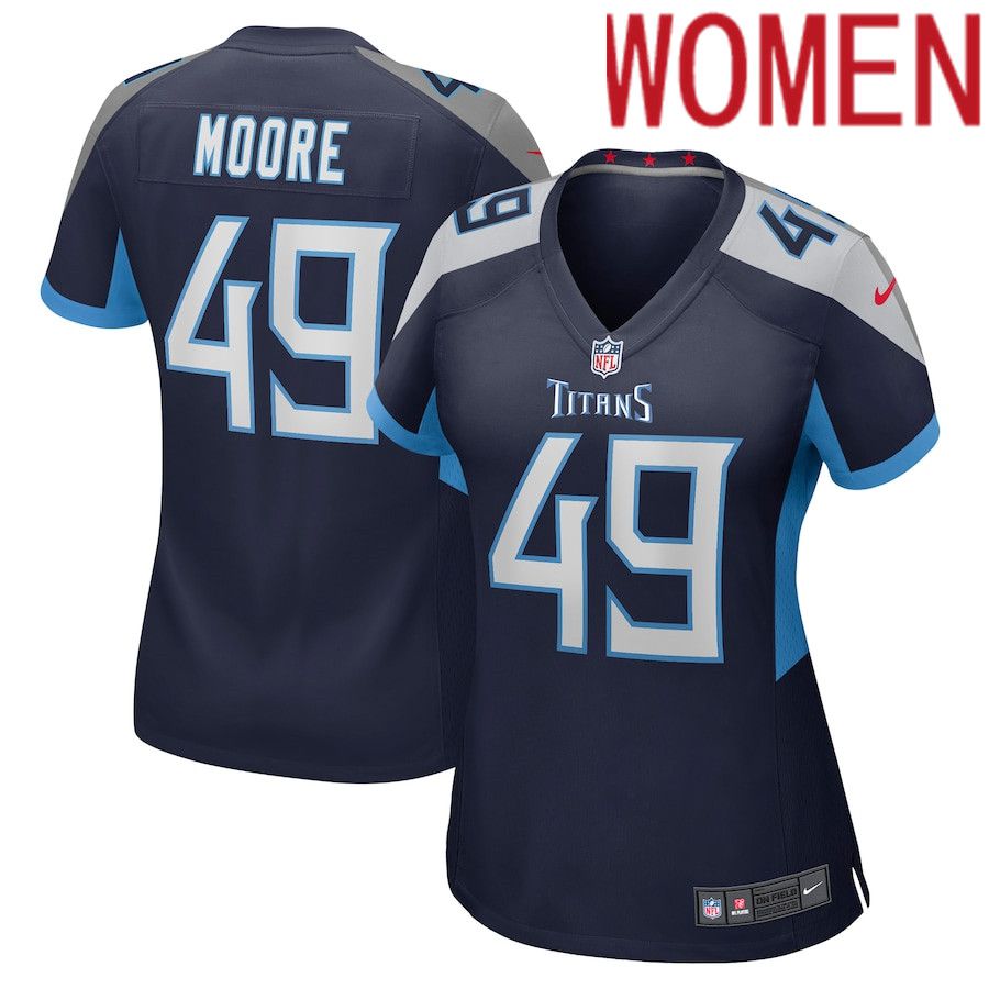 Women Tennessee Titans 49 Briley Moore Nike Navy Game NFL Jersey